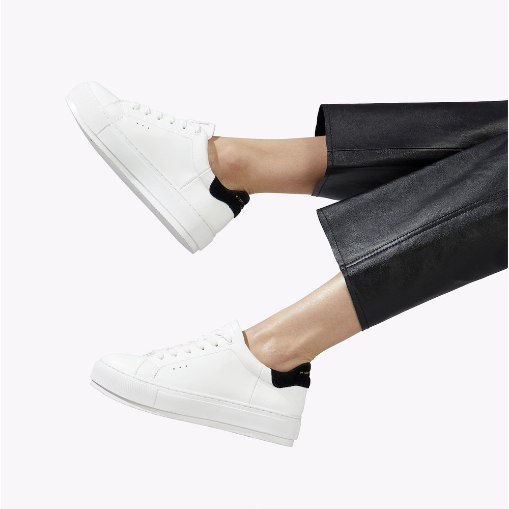 Kurt Geiger London Laney Leather Platform Sneakers Size 6.5